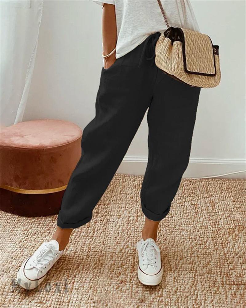 Calira™ | Stylowe Spodnie Damskie z Bawełny i Lnu