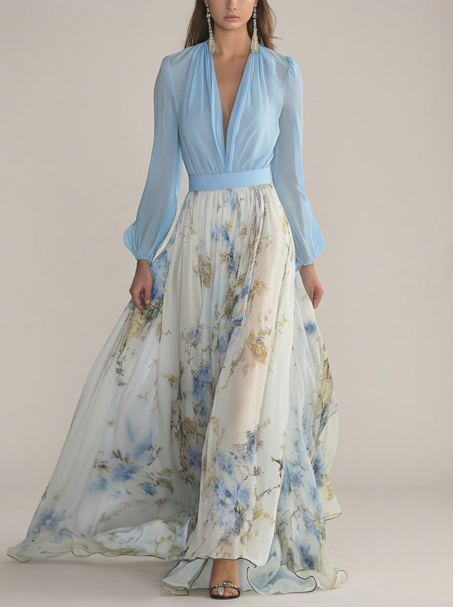 Florienne™ | Kobieca Sukienka Maxi w Stylu Kwiatowym