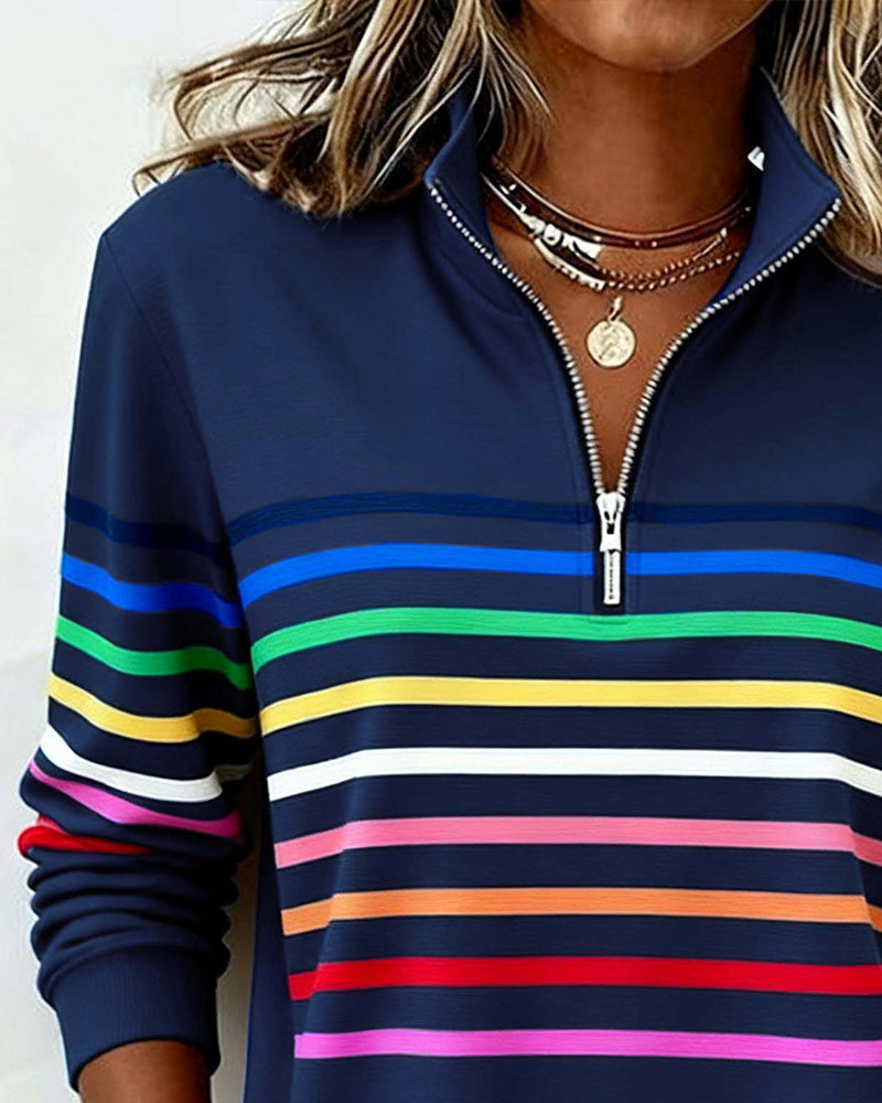 Kaelitha™ | Luźny Sweter w Pastelowe Paski: Twoja Dawka Energii i Stylu
