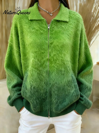 Aurelia™ – Gradientowy sweter rozpinany o kobiecej, eleganckiej linii
