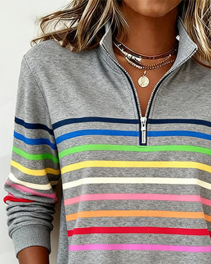 Kaelitha™ | Luźny Sweter w Pastelowe Paski: Twoja Dawka Energii i Stylu