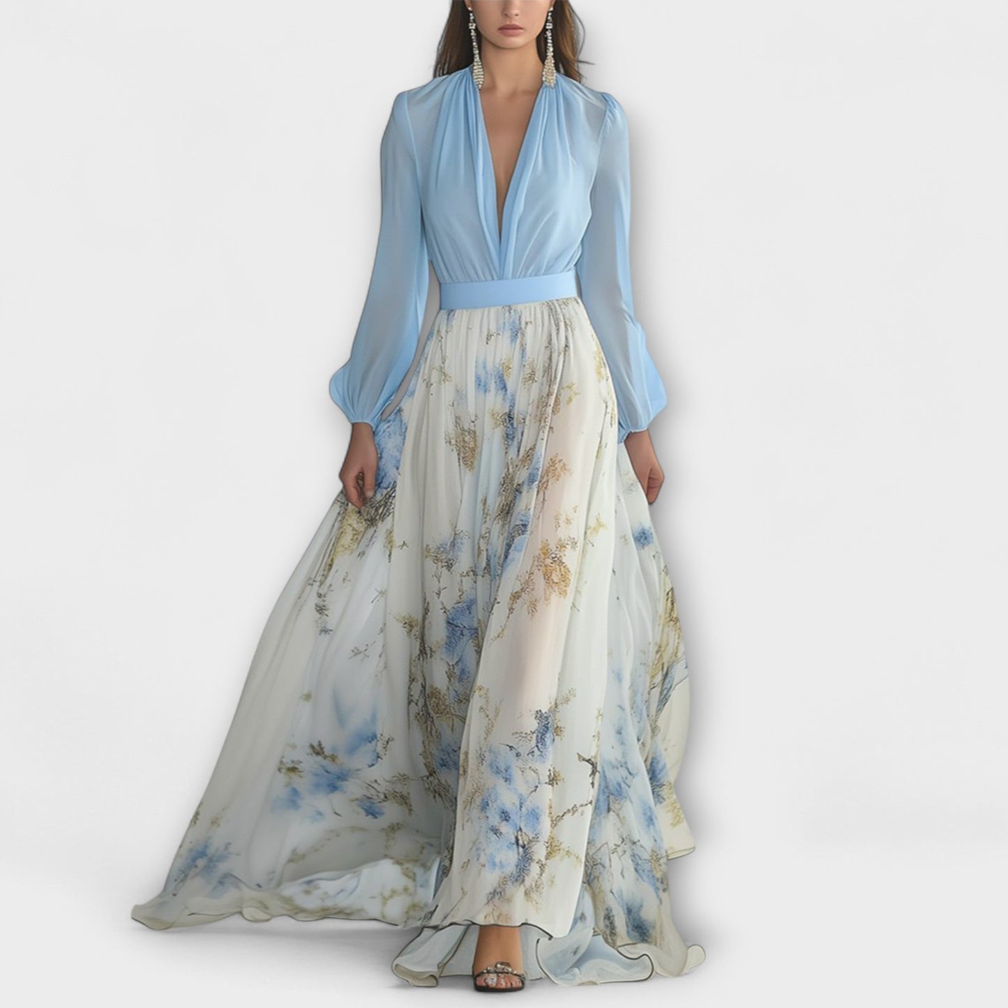Florienne™ | Kobieca Sukienka Maxi w Stylu Kwiatowym