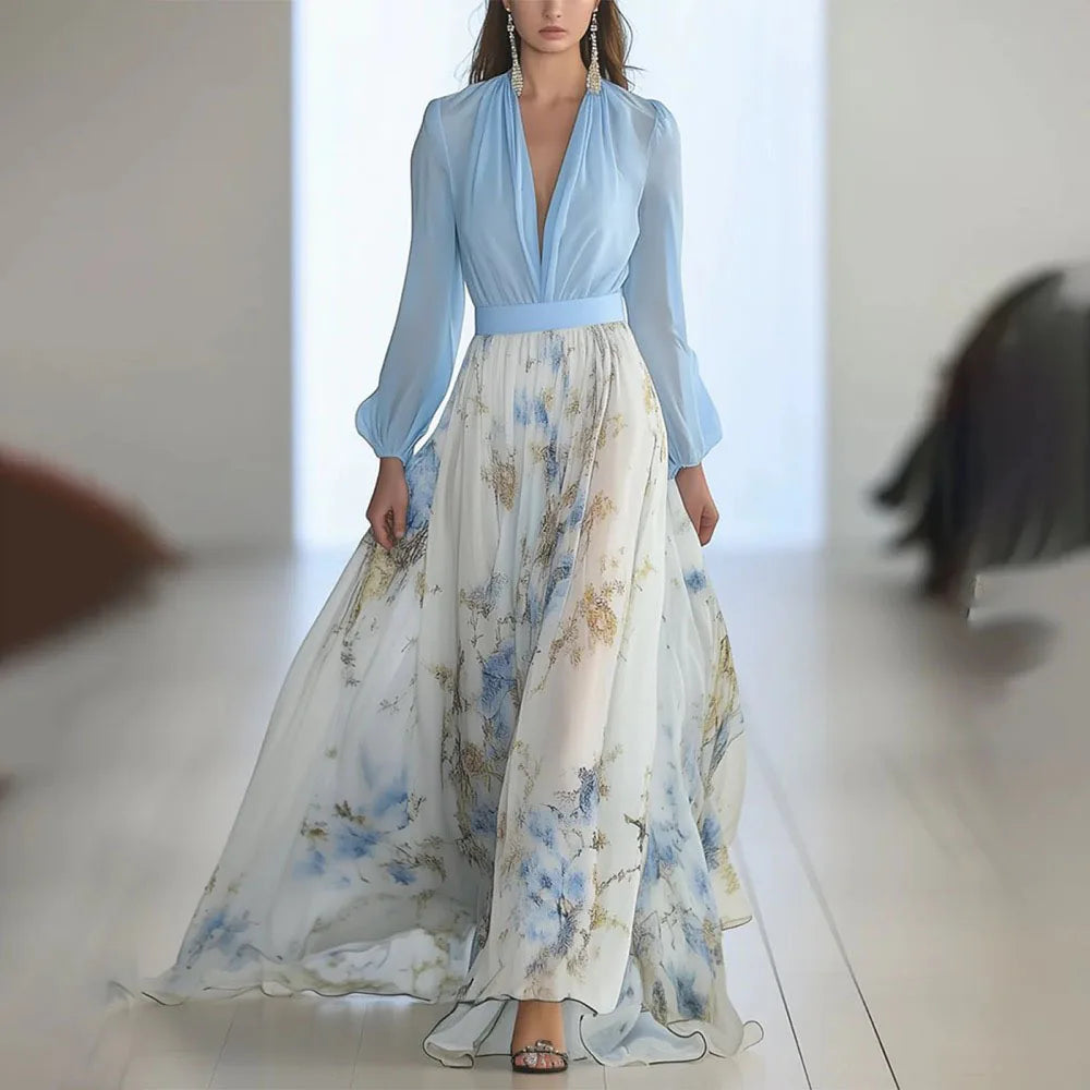 Florienne™ | Kobieca Sukienka Maxi w Stylu Kwiatowym