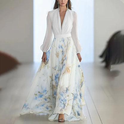 Florienne™ | Kobieca Sukienka Maxi w Stylu Kwiatowym