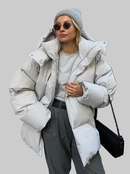 Noémie™ – Ciepła Kurtka Puchowa z Wysokim Kołnierzem