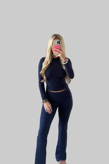 Elisa™ – Nowoczesny Komplet z Krótkim Topem i Spodniami