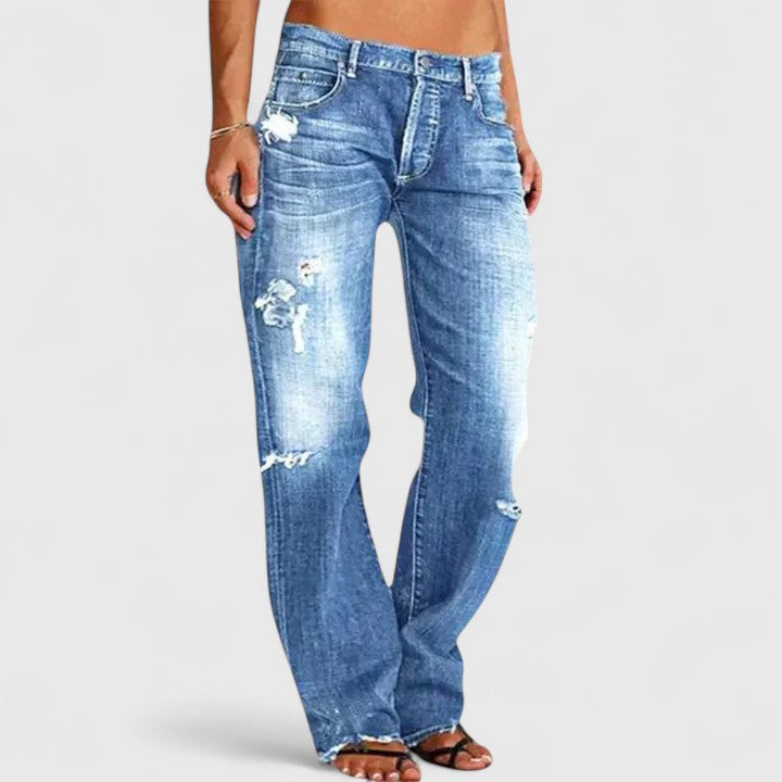 Molly™ | Postarzane jeansy z szerokimi nogawkami