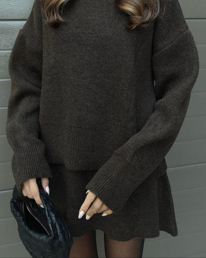 Konstancina | Ciepły Dzianinowy Zestaw Dwuczęściowy