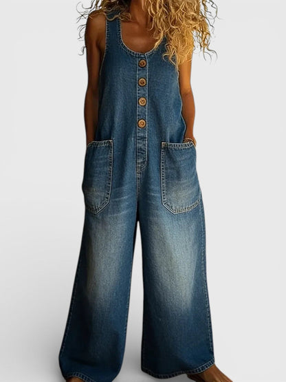 Alba™ | Vintageowy kombinezon jeansowy