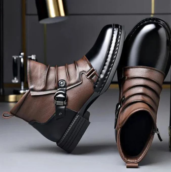 Auron™ | Męskie Botki ze Skóry Naturalnej Premium