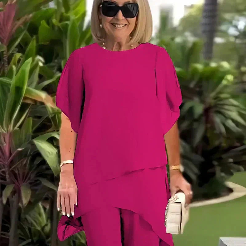 Liora™ – Elegancki Komplet z Szerokimi Spodniami Palazzo