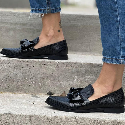 Bernarda | Eleganckie Mokasyny z Kokardą